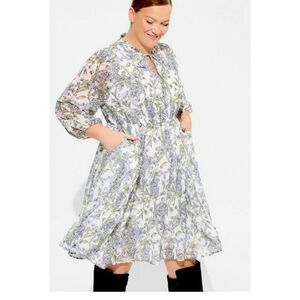 Torrid mini clip keyhole floral pristine dot dress 2 18/20 new